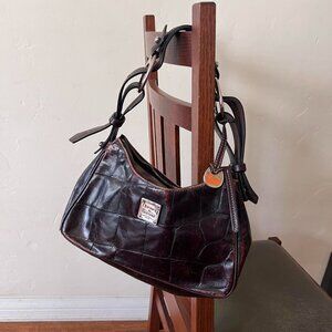 Dooney & Bourke Leather Croc Embossed Shoulder Bag